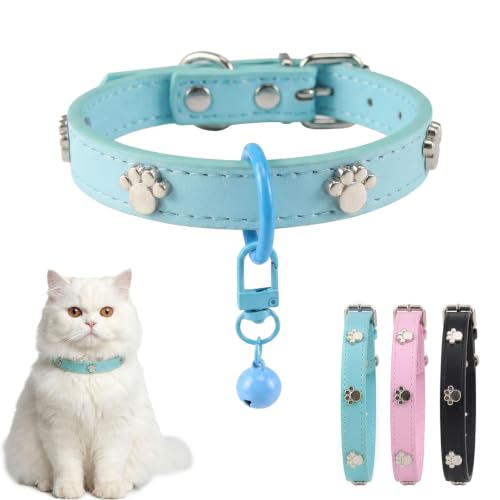 Cat Collar with Bell — Blue · M