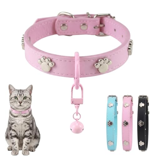 Cat Collar with Bell — Pink · S