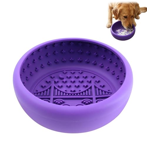 Dog Lick Bowl with Suction Cups — Purple